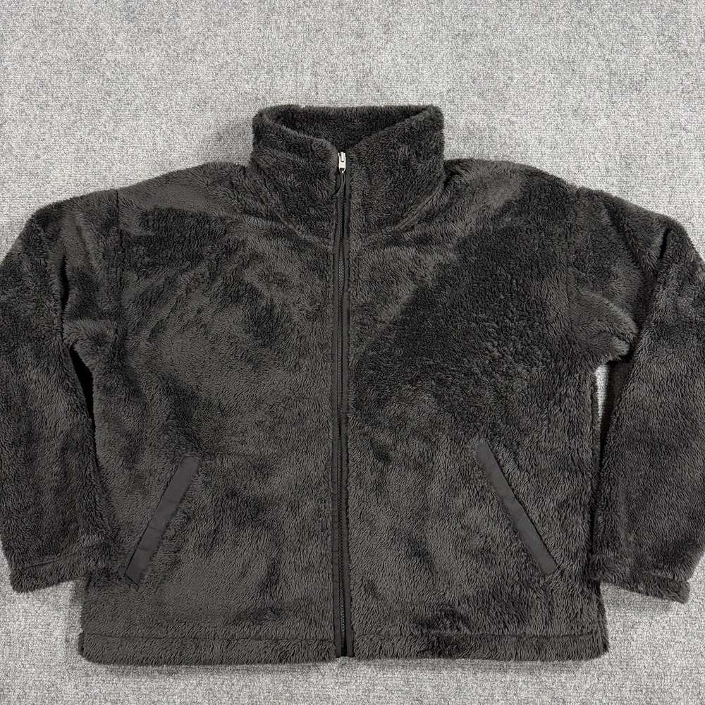 The North Face Furry Fleece Jacket Womens XL Black Soft Full Zip Outdoors